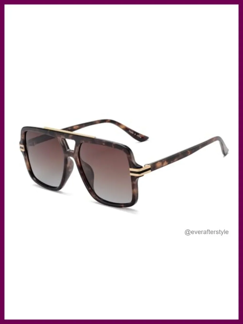 Retro Oversized Polarized Square Sunglasses for Women Men UV Protection